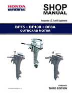 Honda BF75, BF100, BF8A Outboard Motors Shop Manual